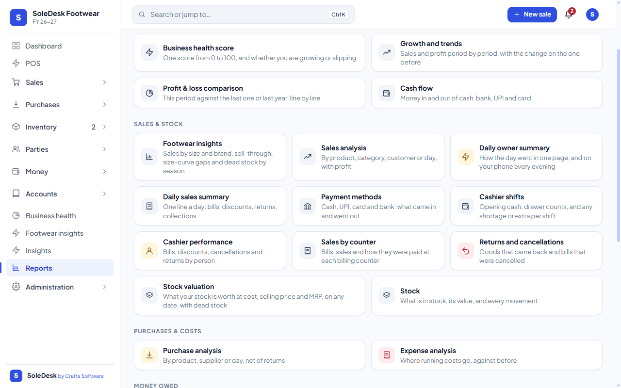 SoleDesk — An Intelligent POS & ERP System for Footwear Businesses — screenshot 4