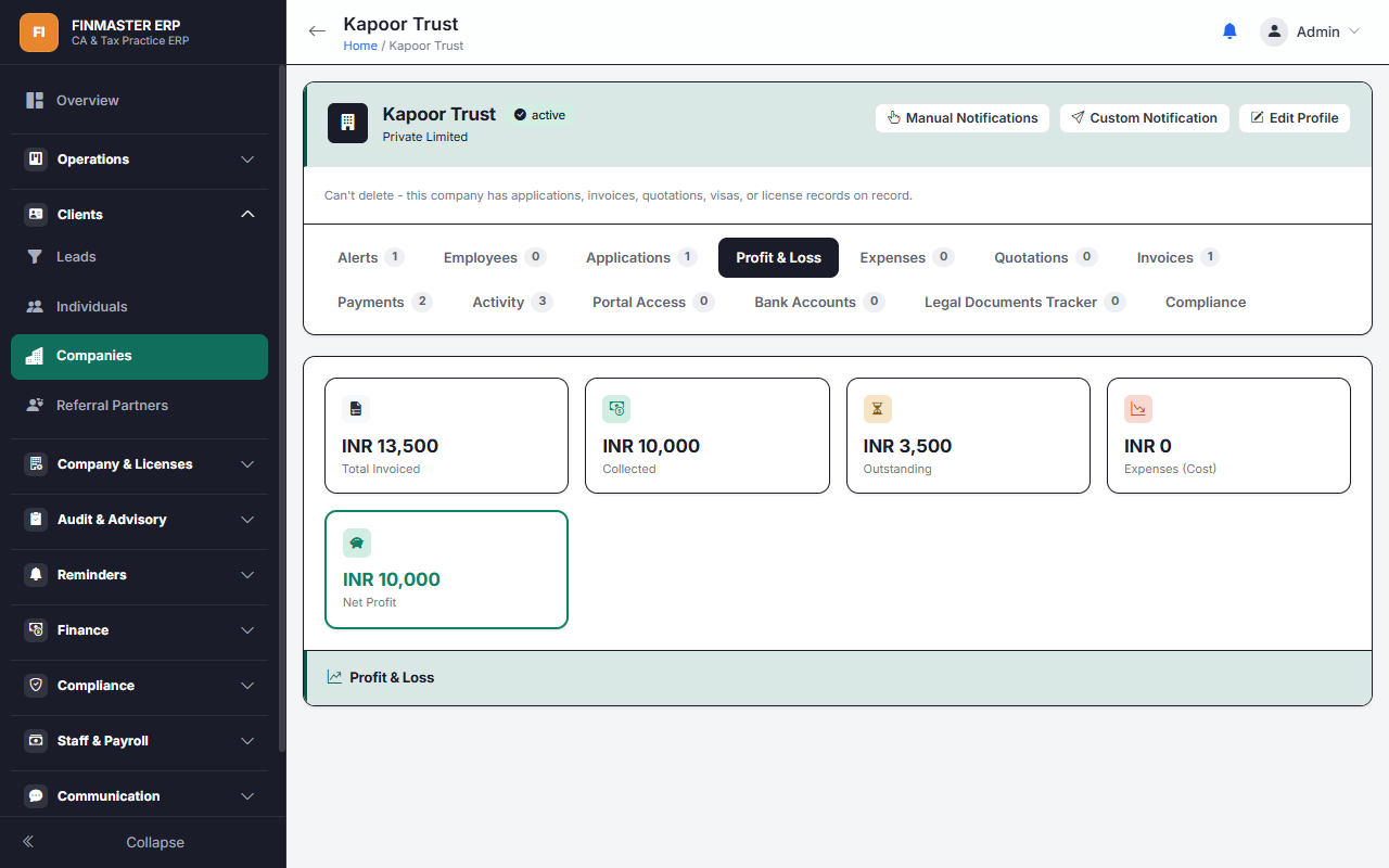 FinMaster ERP — Complete CA & Tax Practice Management Software — screenshot 4