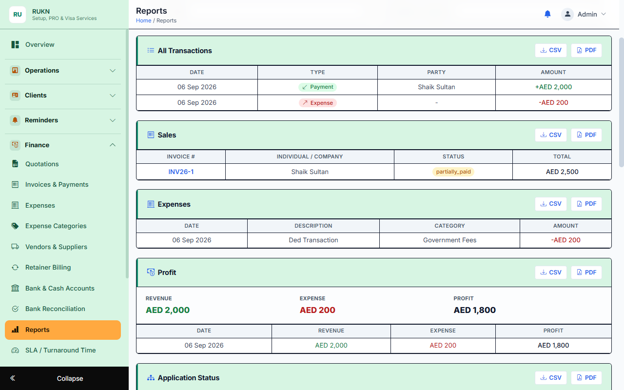 Rukn — The Complete ERP for UAE Business Setup & PRO Firms — screenshot 3