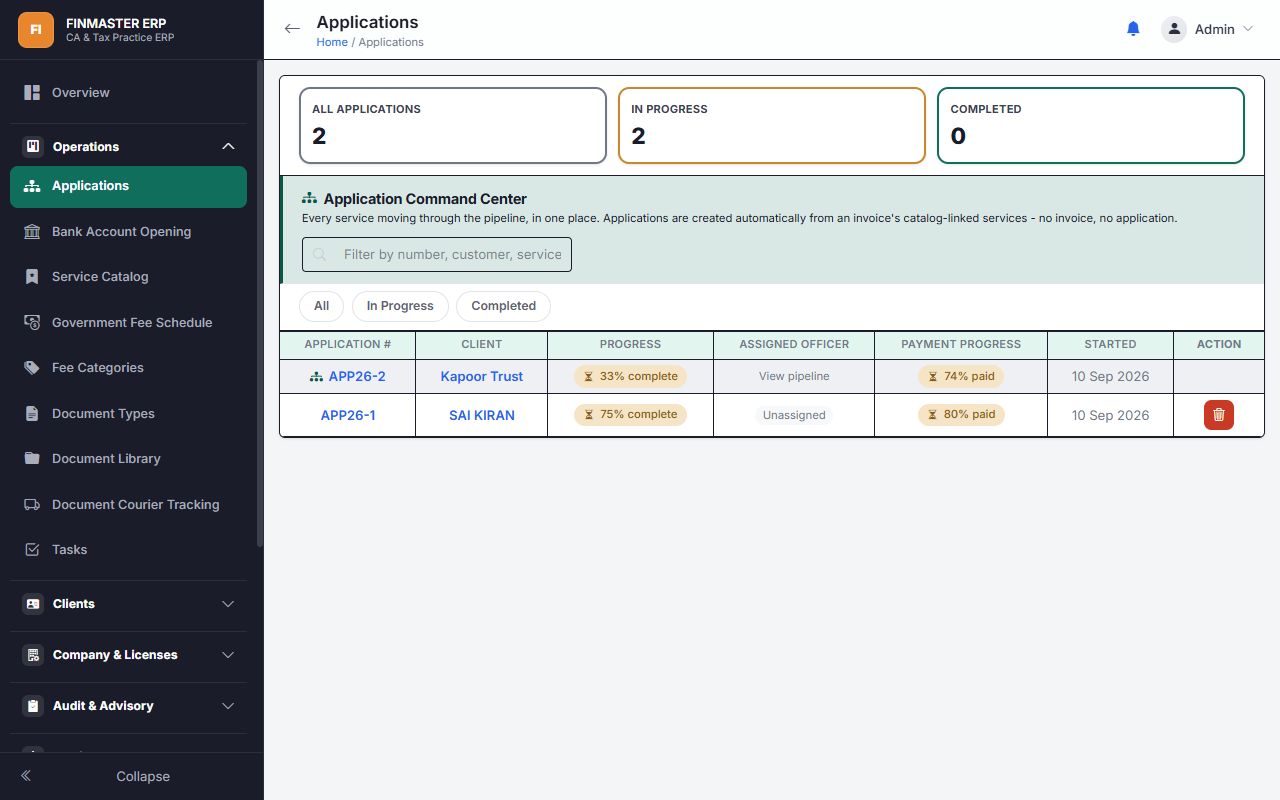 FinMaster ERP — Complete CA & Tax Practice Management Software — screenshot 1
