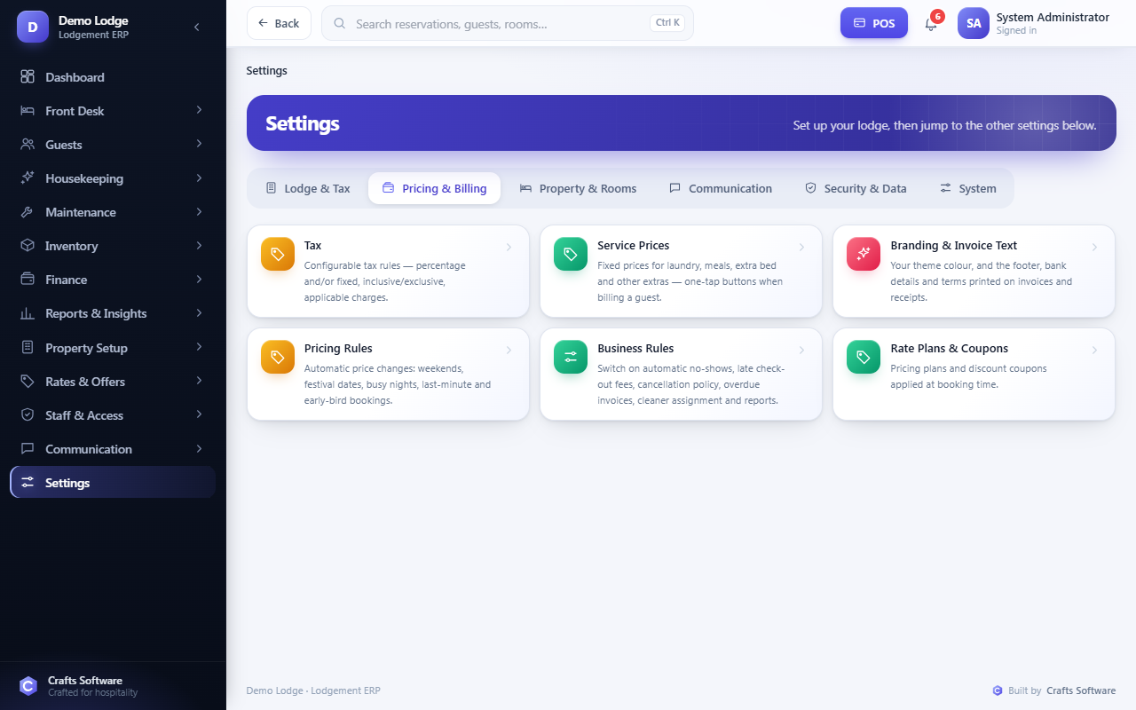 Lodge ERP – Complete Lodge Management, POS, Inventory & Maintenance ERP — screenshot 7