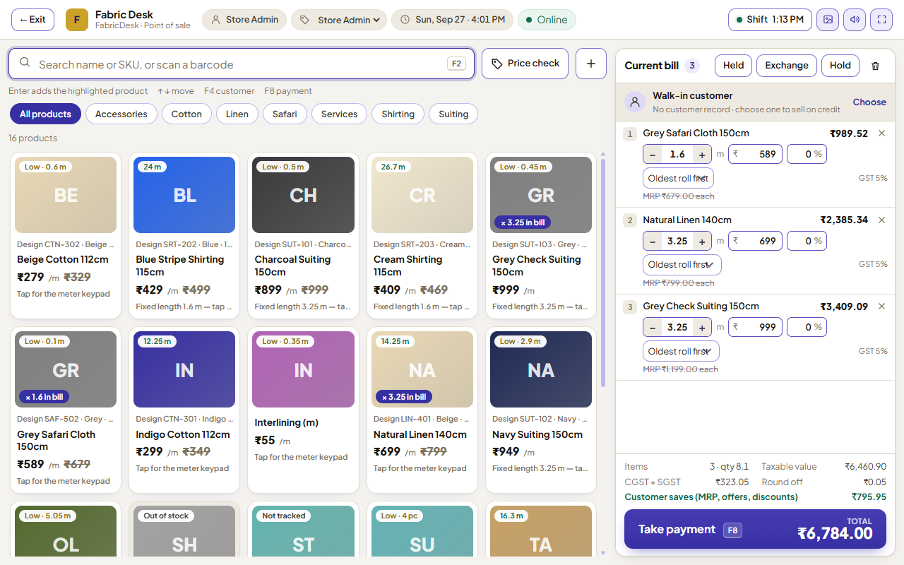 FabricDesk ERP | The Intelligent Fabric Shop Management System — screenshot 5