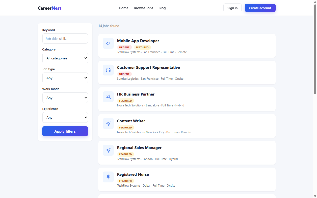 CareerNest - Job Portal & Recruitment Platform — screenshot 2