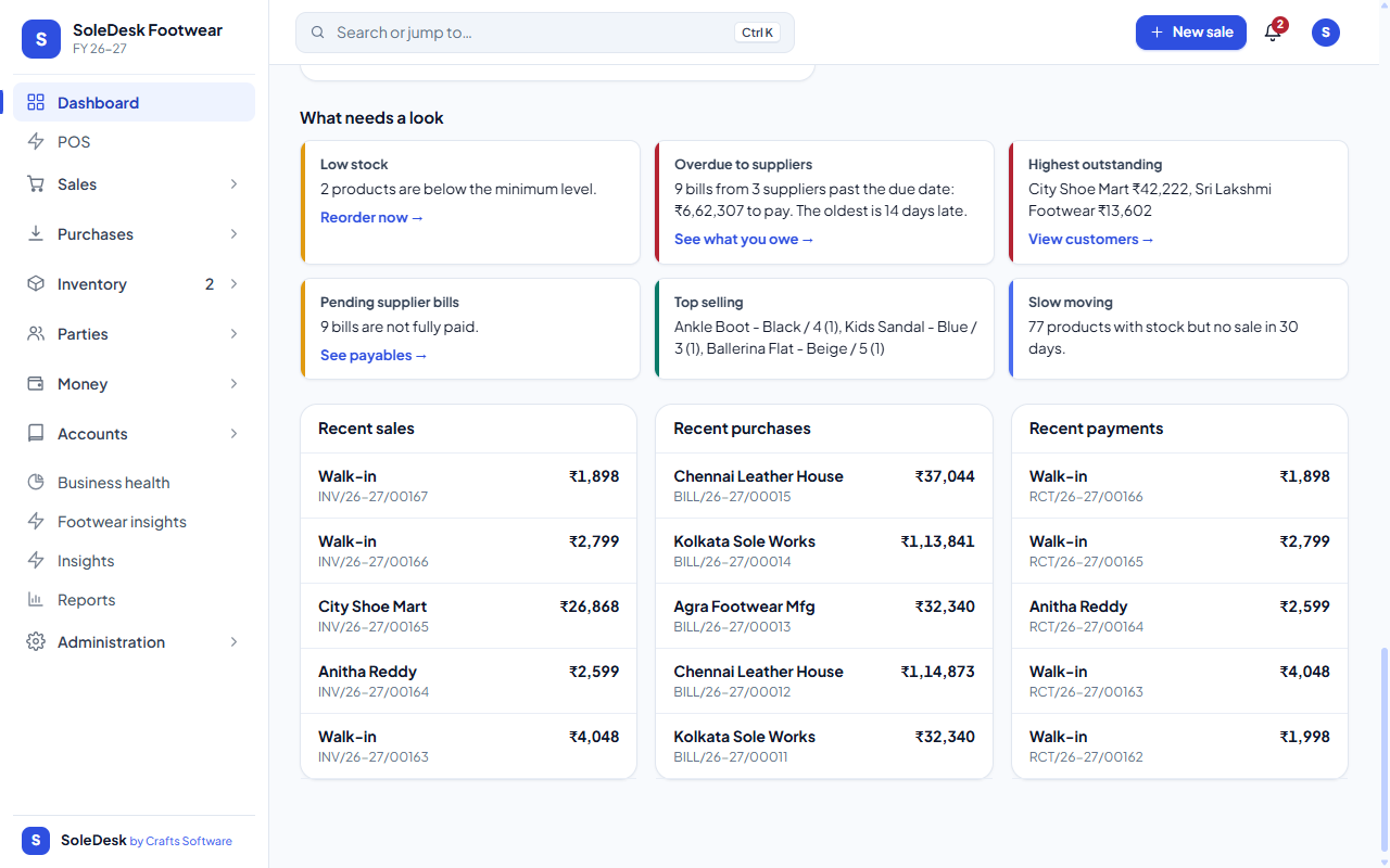 SoleDesk — An Intelligent POS & ERP System for Footwear Businesses — screenshot 7