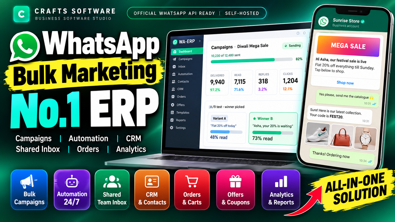 WhatsApp No.1 Bulk Marketing ERP | Complete WhatsApp Marketing Automation & CRM | WA-ERP