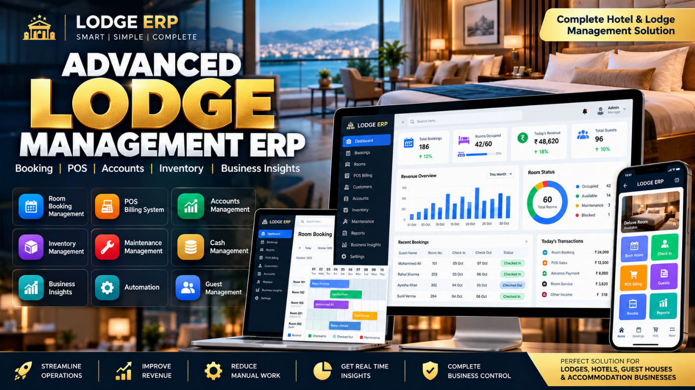 Lodge ERP – Complete Lodge Management, POS, Inventory & Maintenance ERP