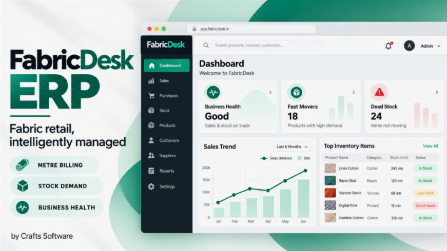 FabricDesk ERP | The Intelligent Fabric Shop Management System